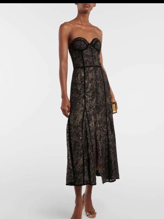 Costarellos Dresses & Skirts - COSTARELLOS Castora strapless lace midi dress Sz 42/10 NWT